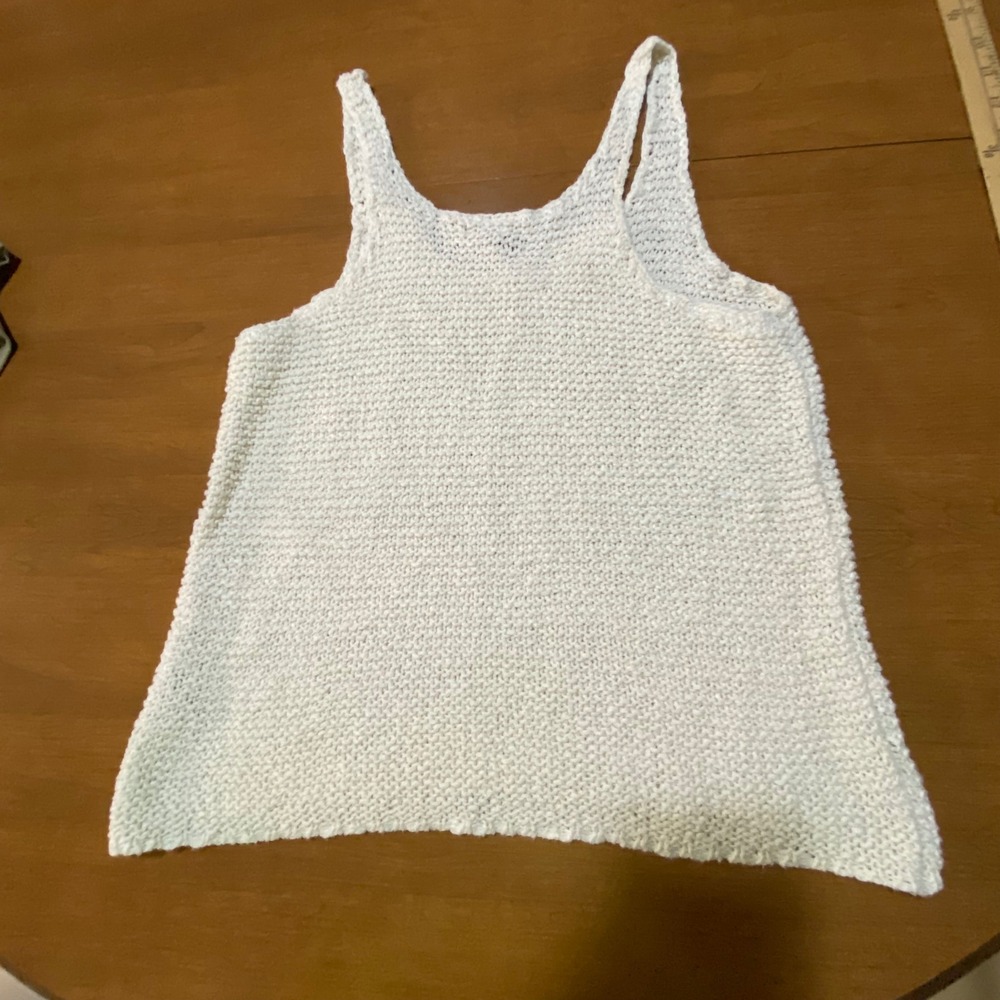 Aerie Cream Ivory Chunky Knit Tank Top Scoop Neck Sleeveless Sweater Boho Small - Picture 8 of 8